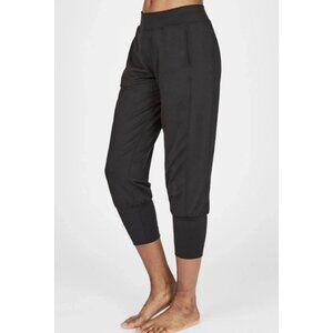 SWEATY BETTY Women’s Crop Jogger Pants Size M Pull On Stretch Black Pockets
